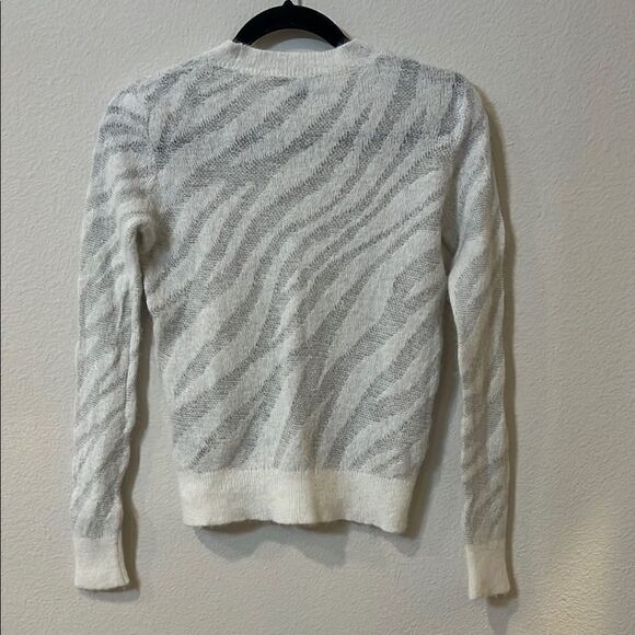 rag & bone White Crew Neck Sweater with Long Sleeves merino wool blend - Picture 4 of 4